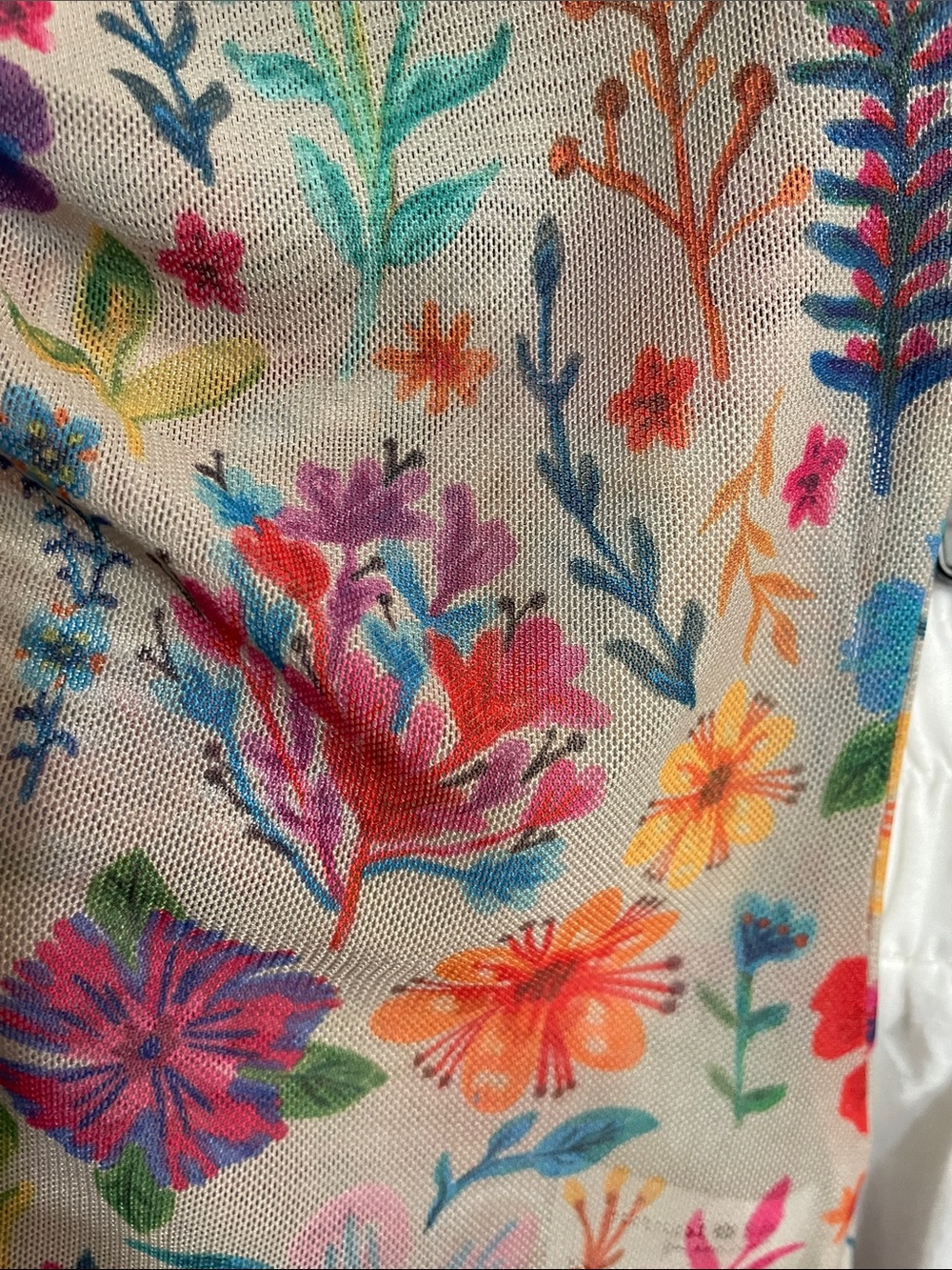 NATURAL LIFE Carina Multicolor Floral Button-Front Blouse Mesh - Picture 3 of 10
